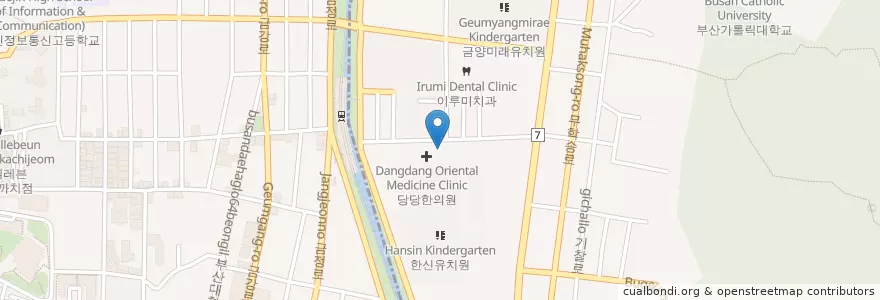 Mapa de ubicacion de 당당한의원 en Güney Kore, Busan, 금정구, 부곡동.