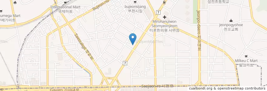 Mapa de ubicacion de 참좋은메디칼 산부인과 en 대한민국, 부산, 부산진구, 부전동.
