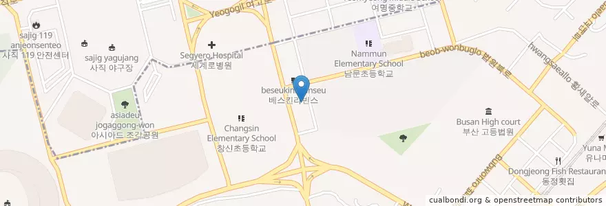 Mapa de ubicacion de 본디올현대한의원 en Республика Корея, Пусан, 거제동.