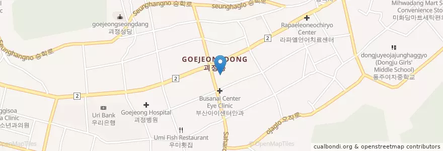 Mapa de ubicacion de 박은선산부인과의원 en کره جنوبی, بوسان, 사하구, 괴정동.