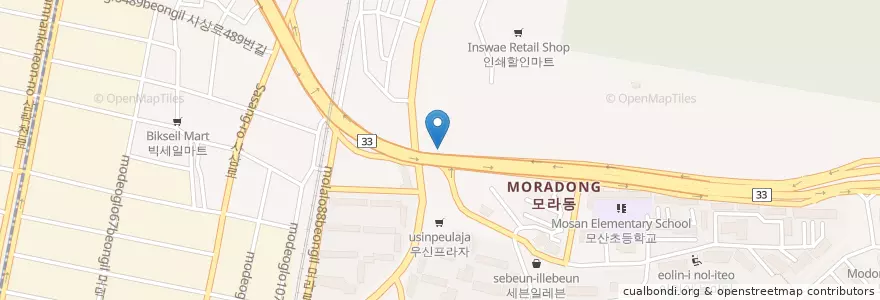 Mapa de ubicacion de 참맑은병원 en Corée Du Sud, Busan, 사상구, 모라동.