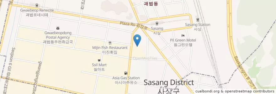 Mapa de ubicacion de 센텀의료재단서부산센텀병원 en Corea Del Sud, Busan, 사상구, 괘법동.