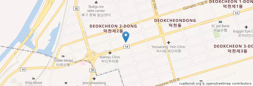 Mapa de ubicacion de 민트 부부치과 en 韩国/南韓, 釜山, 北區, 덕천동.