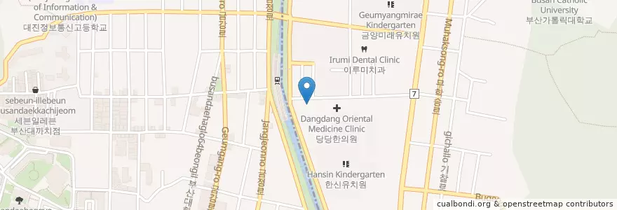 Mapa de ubicacion de 비에스뱃살방 부곡점 en Korea Selatan, 부산, 금정구, 부곡동.