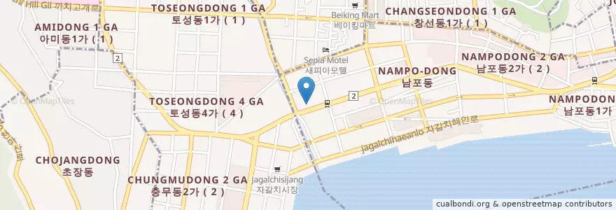 Mapa de ubicacion de 다빈치성형외과 en Республика Корея, Пусан, 남포동.