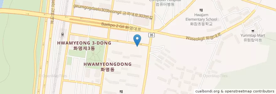 Mapa de ubicacion de 바이모북부산점 en 대한민국, 부산, 북구, 화명동.