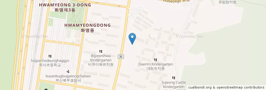 Mapa de ubicacion de Hwamyeongilsingidok Hospital en South Korea, Busan, Buk-Gu, Hwamyeong-Dong.