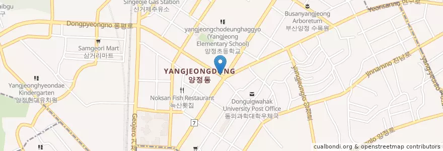 Mapa de ubicacion de 선부부치과의원 en 大韓民国, 釜山, 蓮堤区, 柳亭洞.