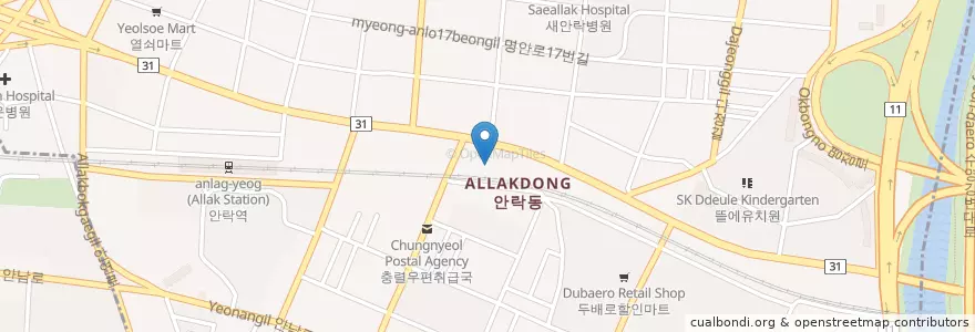Mapa de ubicacion de 황후한의원 en 韩国/南韓, 釜山, 東萊區, 안락동.