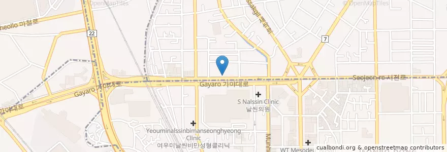Mapa de ubicacion de 소피마르소여성의원 부산서면점 en 대한민국, 부산, 부산진구, 부전동.