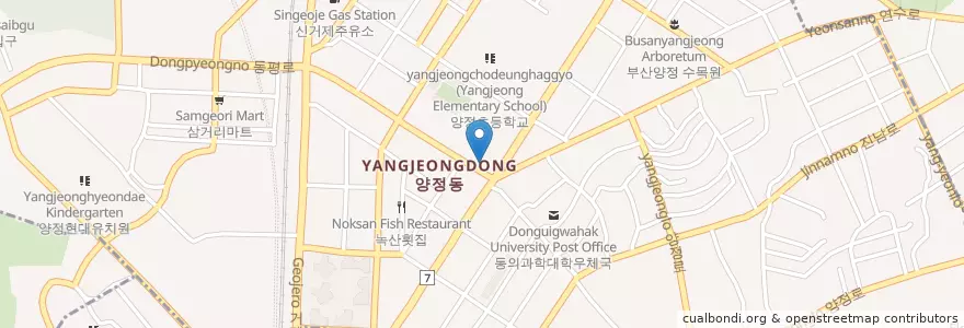 Mapa de ubicacion de Ijeonghwan Neuropsychiatric Clinic en South Korea, Busan, Yeonje-Gu, Yangjeong-Dong.