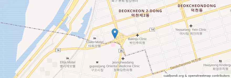Mapa de ubicacion de 함소아한의원 부산덕천점 en Corea Del Sud, Busan, 북구, 덕천동.