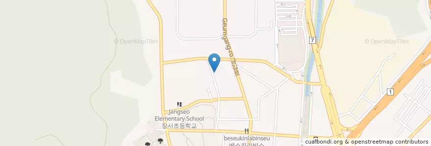 Mapa de ubicacion de 미로한의원 en Республика Корея, Пусан, 금정구, 구서동.