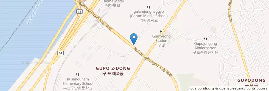 Mapa de ubicacion de 로고스심리상담센터 en Республика Корея, Пусан, 북구, 구포동.