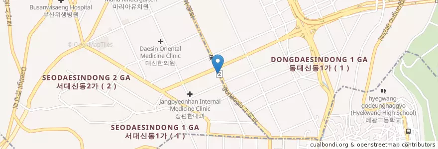 Mapa de ubicacion de Kimseu Dermatologic Clinic en South Korea, Busan, Seo-Gu.