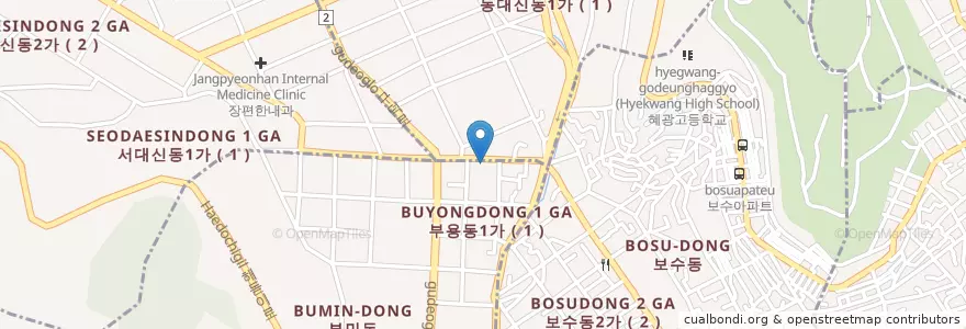 Mapa de ubicacion de 동춘당한의원 en كوريا الجنوبية, بسان, 서구.