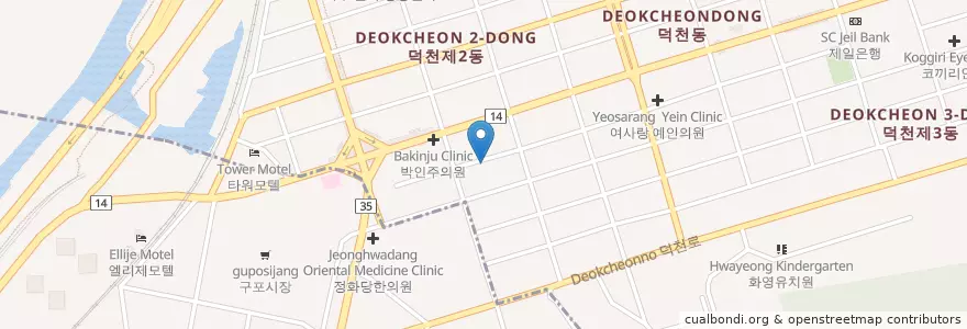 Mapa de ubicacion de 덕천필피부과의원 en کره جنوبی, بوسان, 북구, 덕천동.