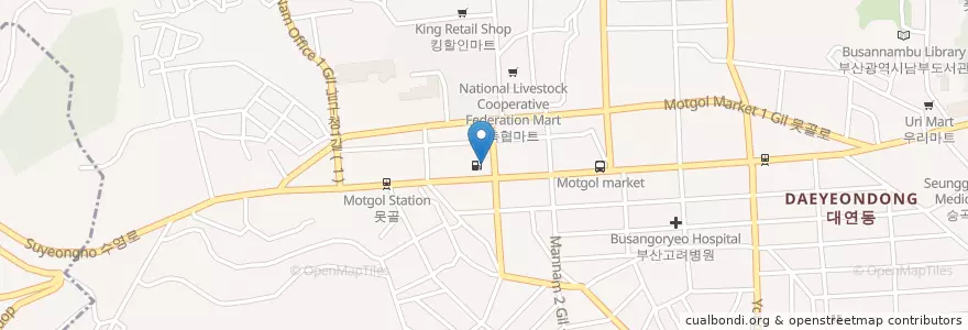Mapa de ubicacion de 윌리스병원 en Coreia Do Sul, Busan, 남구, 대연동.