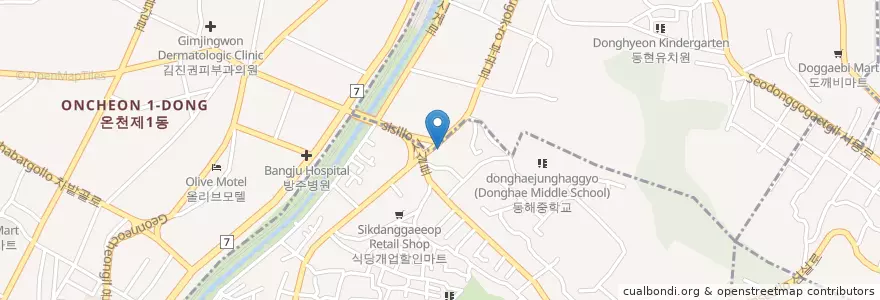 Mapa de ubicacion de Gwangbin Oriental Medicine Clinic en South Korea, Busan, Dongnae-Gu.