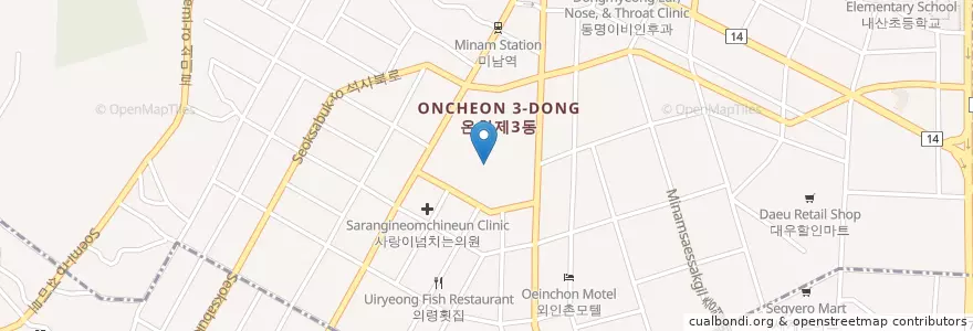 Mapa de ubicacion de 한빛내과 en Corée Du Sud, Busan, 동래구.