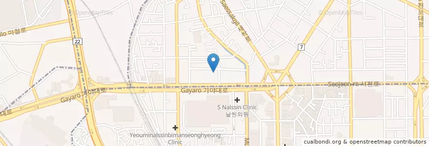 Mapa de ubicacion de ナラ韓医院 en 大韓民国, 釜山, 釜山鎮区, 釜田洞.