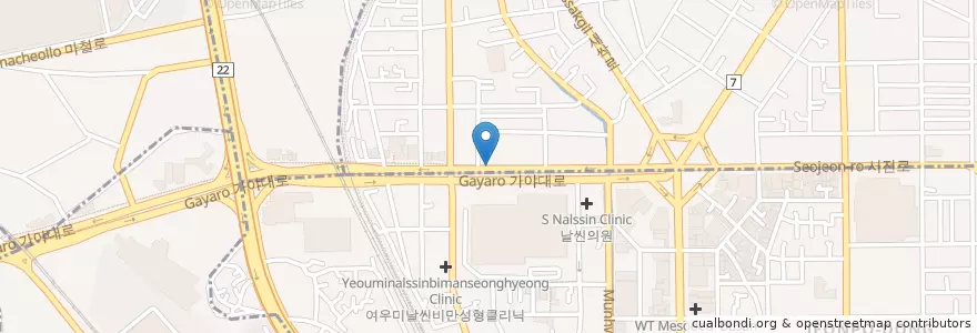 Mapa de ubicacion de 서면메디칼정근안과 en Güney Kore, Busan, 부산진구, 부전동.