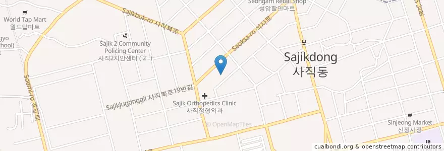 Mapa de ubicacion de 본디올 정흥식한의원 en 대한민국, 부산, 동래구, 사직동.