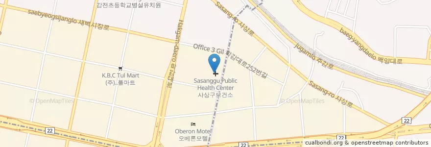 Mapa de ubicacion de 사상구보건소 en 대한민국, 부산, 사상구.