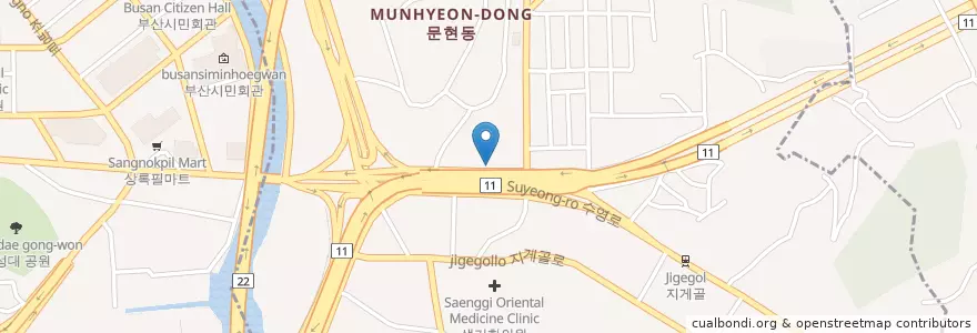 Mapa de ubicacion de 예원산부인과 en Südkorea, Busan, Nam-Gu, Munhyeon-Dong.