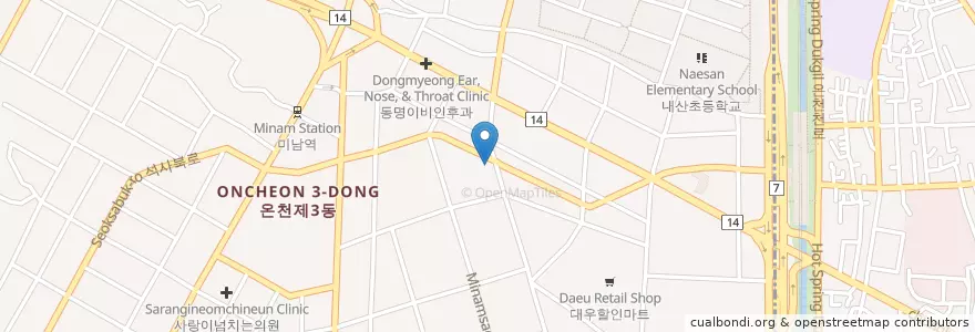 Mapa de ubicacion de 명제한의원 en Zuid-Korea, Busan, 동래구, 온천동.