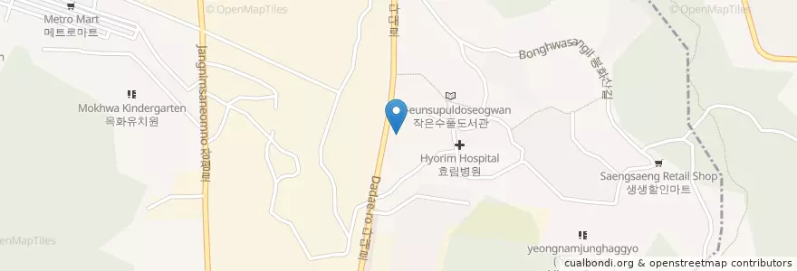 Mapa de ubicacion de 밝은이안과 en 大韓民国, 釜山, 沙下区, 長林洞.