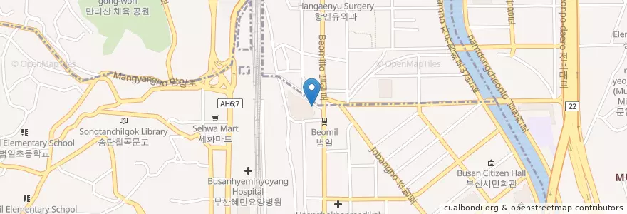 Mapa de ubicacion de 본디올 욱당한의원 en Corea Del Sud, Busan, 범천동, 범일동.