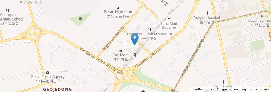 Mapa de ubicacion de 건영치과의원 en کره جنوبی, بوسان, 연제구, 거제동.