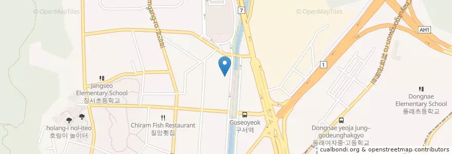 Mapa de ubicacion de 태곤한의원 en 韩国/南韓, 釜山, 金井區, 구서동.