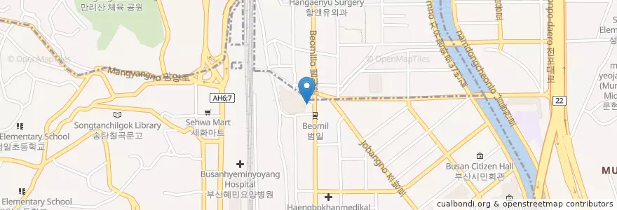 Mapa de ubicacion de 미시간아이플랜트치과 en Corea Del Sud, Busan, 범천동, 범일동.