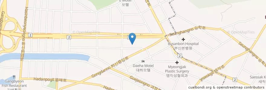 Mapa de ubicacion de 사랑가득안과의원 en Corée Du Sud, Busan, 사하구.