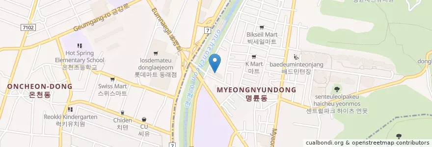 Mapa de ubicacion de 동래구보건소 en Güney Kore, Busan, 동래구.