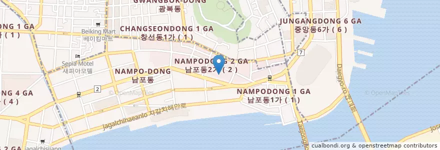 Mapa de ubicacion de 피닉스동물병원 en Zuid-Korea, Busan, 중구, 남포동.
