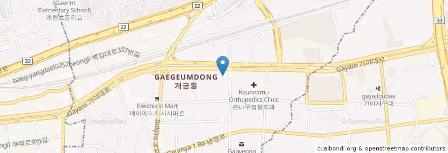 Mapa de ubicacion de 메디칼항외과의원 개금점 en Corée Du Sud, Busan, 부산진구, 개금동.
