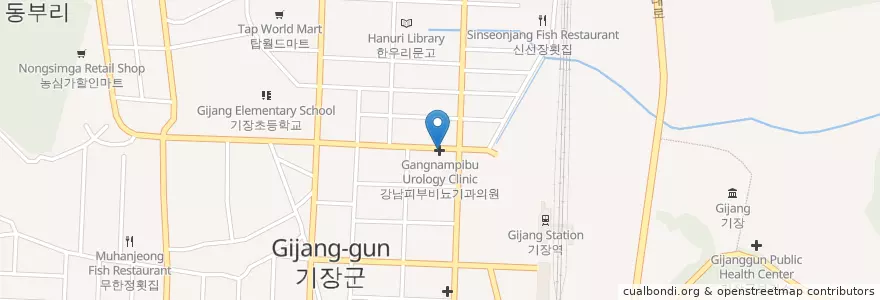 Mapa de ubicacion de 강남피부비뇨기과의원 en كوريا الجنوبية, بسان, 기장군, 기장읍.
