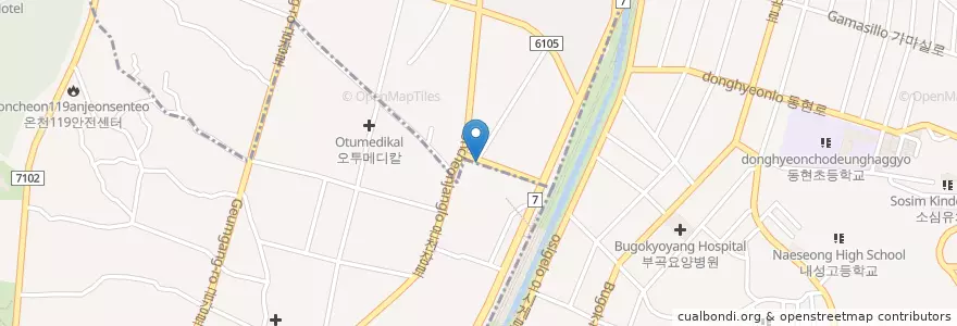 Mapa de ubicacion de 금정의료소비자생활협동조합희망요양병원 en Südkorea, Busan, Geumjeong-Gu, Dongnae-Gu, Bugok-Dong, Jangjeon-Dong.