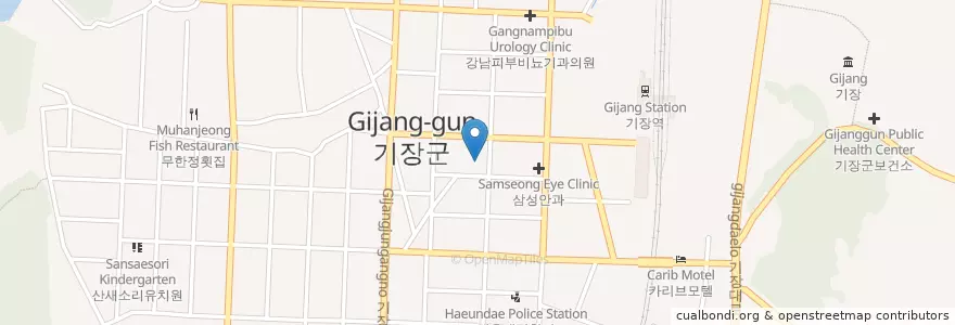 Mapa de ubicacion de 굿모닝치과 en 韩国/南韓, 釜山, 機張郡, 기장읍.