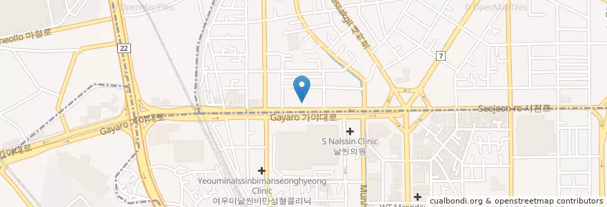 Mapa de ubicacion de 우비뇨기과 en Corea Del Sur, Busan, 부산진구, 부전동.
