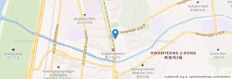 Mapa de ubicacion de 로덴치과의원 en Korea Selatan, 부산, 북구.