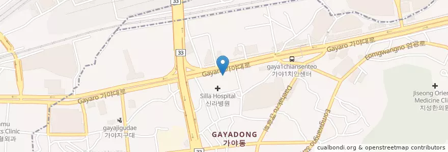 Mapa de ubicacion de Silla Hospital en South Korea, Busan, Busanjin-Gu, Gaya-Dong.