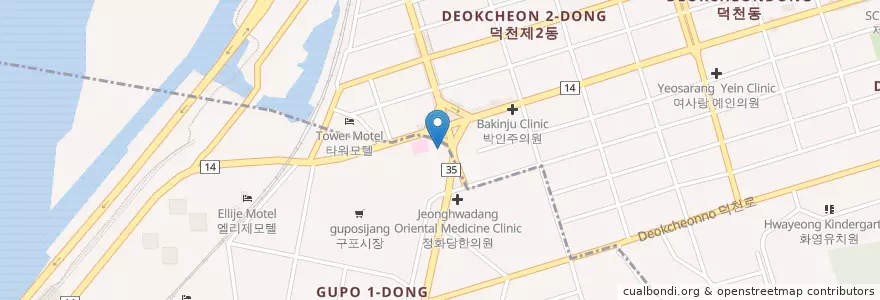 Mapa de ubicacion de 한성비뇨기과 en Güney Kore, Busan, 북구, 덕천동.