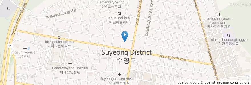 Mapa de ubicacion de 구. 수영구보건소 en Korea Selatan, 부산, 수영구, 광안동.