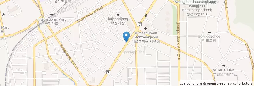 Mapa de ubicacion de 보제의원 en Güney Kore, Busan, 부산진구, 부전동.