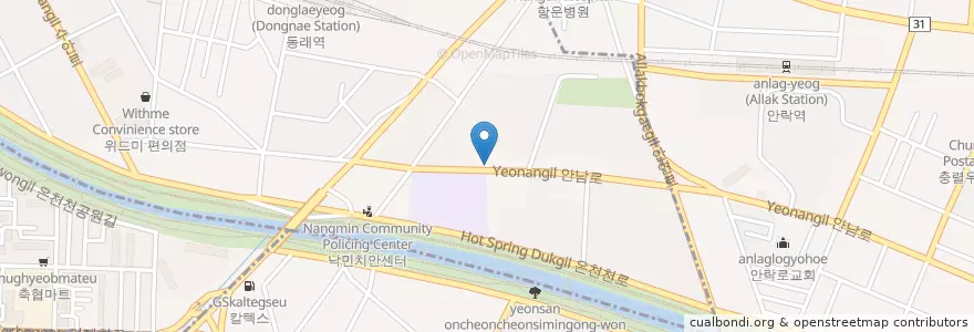 Mapa de ubicacion de 유진한의원 en Республика Корея, Пусан, 동래구, 수민동.