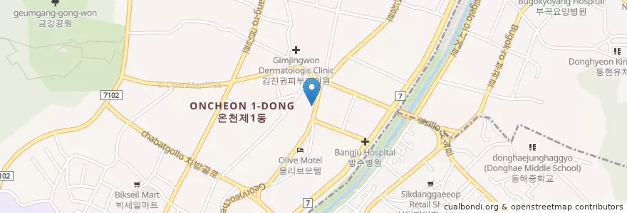 Mapa de ubicacion de 우치과 en 大韓民国, 釜山, 東莱区.